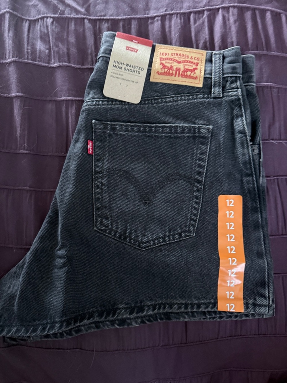 Levi's Black  High-Waisted  Mom Shorts